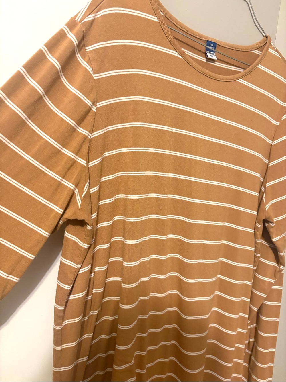 Old Navy Brown and White Striped Long Sleeve Shirt - Picture 2 of 4